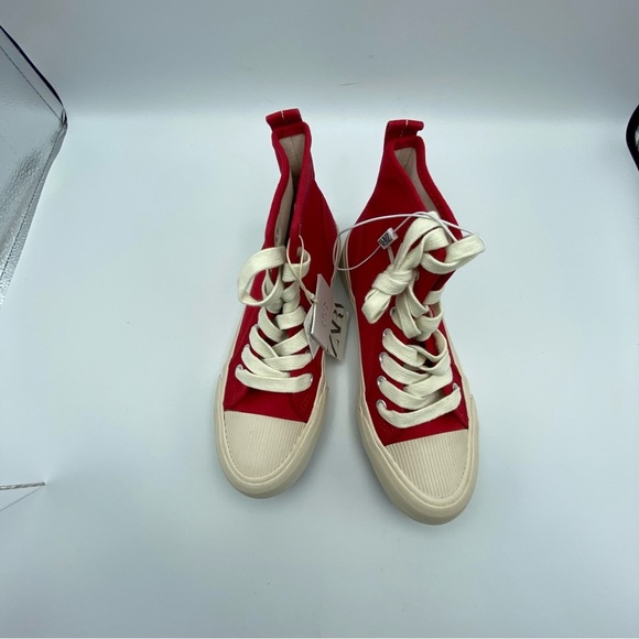 NWT. Zara Kids Red High-Top Sneakers. Size 2,5. - Picture 9 of 13